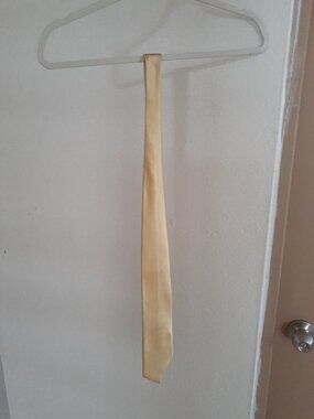 Van Heusen Men's tie solid gold color silk